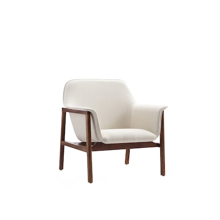 Manhattan Comfort Miller Accent Chair in Cream and Walnut AC007-CR